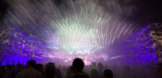 Outdoor Lasershow mit LPS-Bax bei Flammende Sterne, Ostfildern bei Stuttgart, Deutschland