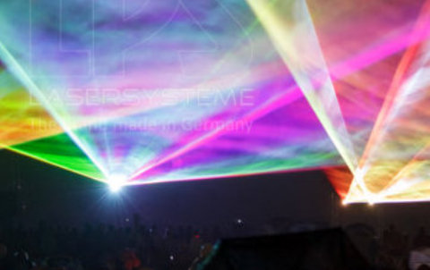 Outdoor Lasershow bei den bekannten Weltmeisterschaften für Feuerwerke Flammende Sterne, Ostfildern, Nähe Stuttgart, Deutschland