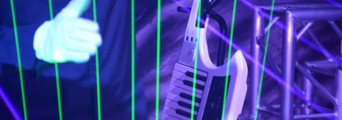 Laserharfe mit Lasershow