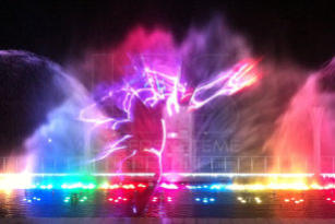 Lasershow zur großen Eröffnungsfeier Luxushotel Pomegranate Halkidiki, Griechenland
